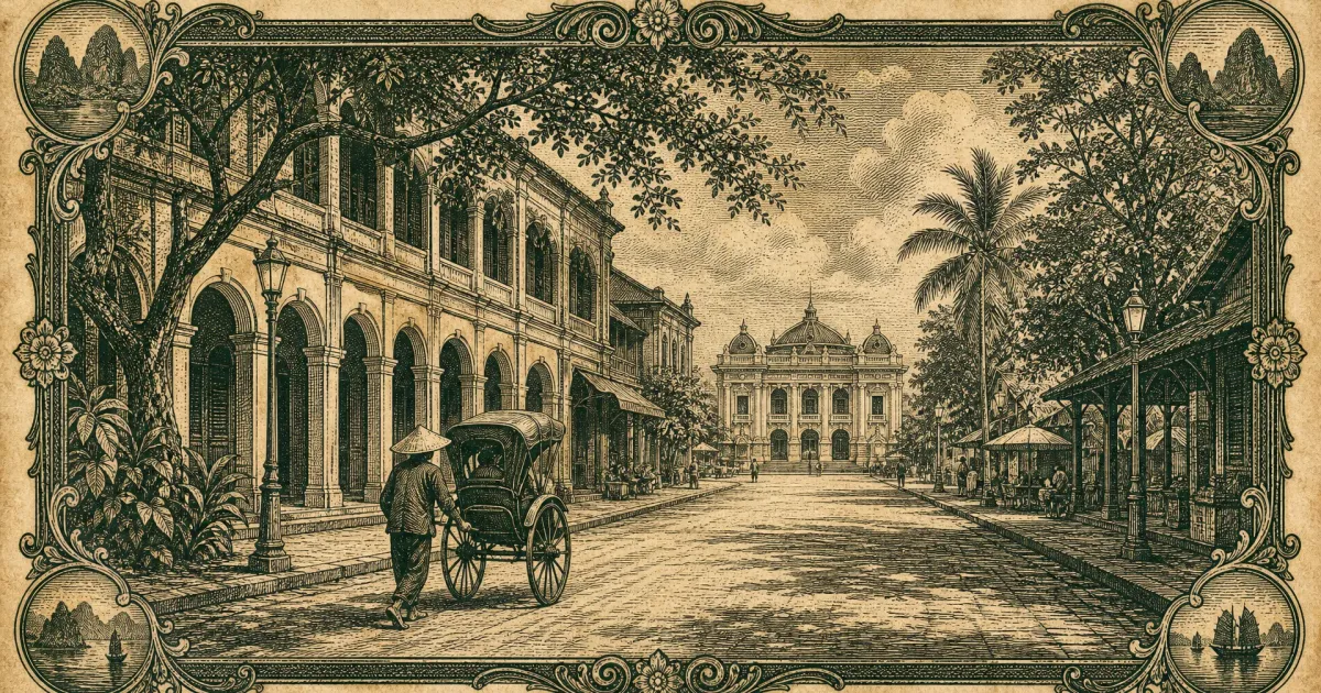 Illustration: Spaziergang durch das French Quarter von Hanoi